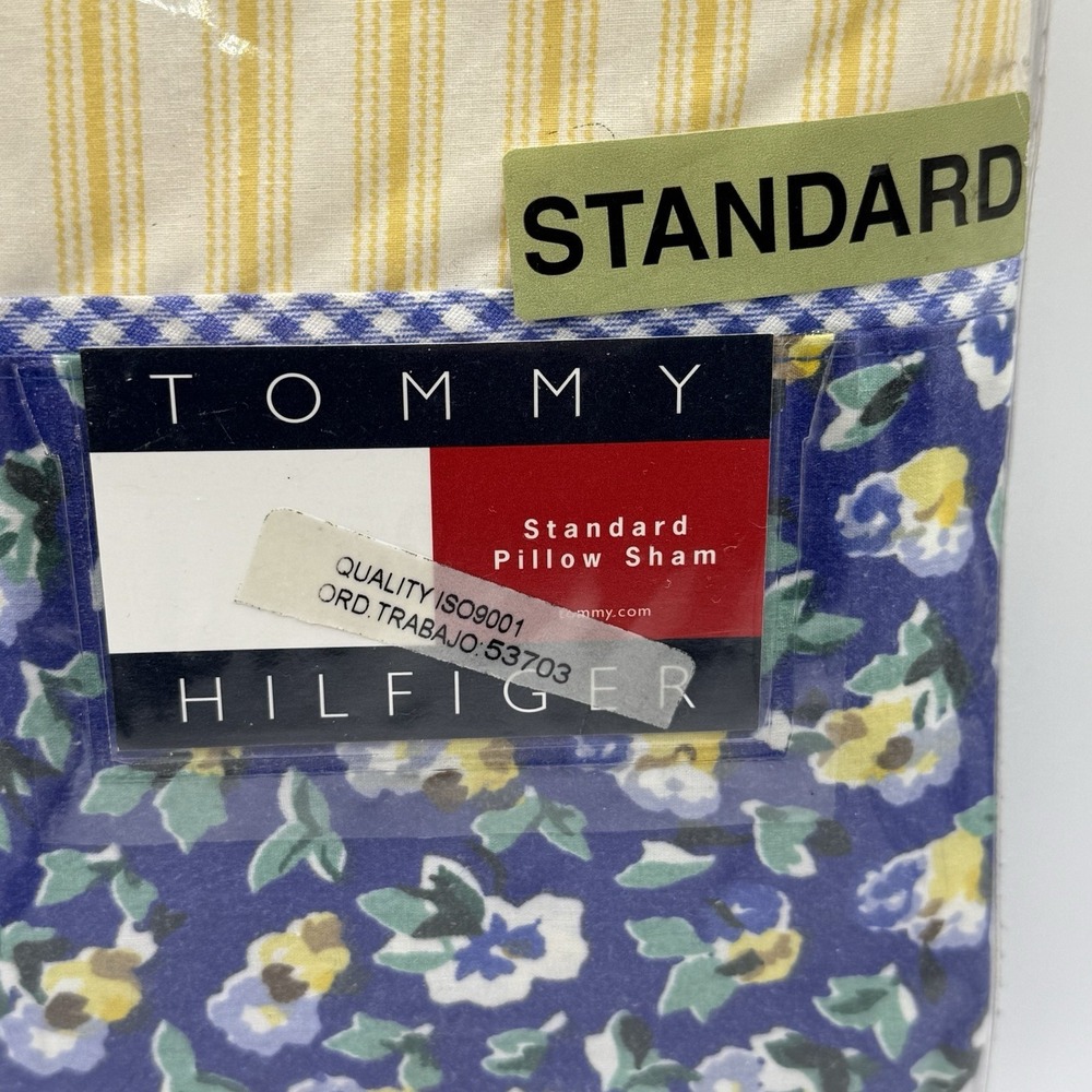 Tommy Hilfiger Standard Pillow Sham Yellow Striped 2001 new In‎ Package Cotton - Picture 4 of 9